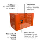 Crescent RAILWORKS 2 Shelf Industrial Utility Cart with 5 Inch Hard Casters and Mesh Single Door Lockable Storage - Image 3