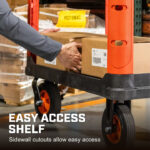 Crescent RAILWORKS 2 Shelf Industrial Utility Cart with 5 Inch Hard Casters and Single Door Lockable Security Panel - Image 5
