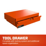 Crescent RAILWORKS 2 Shelf Industrial Utility Cart with 5 Inch Hard Casters and Tool Drawer - Image 3