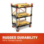 Crescent SITERUNNER 3 Shelf Folding Jobsite Cart - Image 4