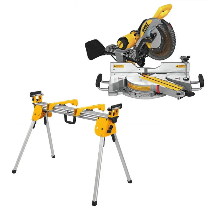 dewalt-12-in-sliding-compound-miter-saw-with-compact-miter-saw-stand-dws779-dwx724 DEWALT 12 in Sliding Compound Miter Saw with Compact Miter Saw Stand - Image 1