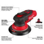 Milwaukee M12 FUEL 6 Inch Random Orbital Sander, 3/32 Inch (Bare Tool) - Image 4