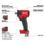 Milwaukee M18 FUEL 1/2 Compact Impact Wrench with Pin Detent (Bare Tool) - Image 2