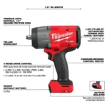 Milwaukee M18 FUEL 1/2 in High Torque Impact Wrench with Friction Ring (Bare Tool) - Image 2