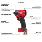 Milwaukee M18 FUEL 1/4inch Hex Impact Driver (Bare Tool) - Image 2