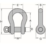 Peerless Chain Forged Carbon Screw Pin Anchor Shackle, 5/8in, 7165lbs - Image 2