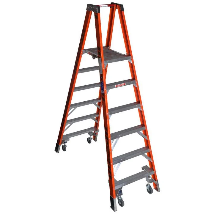 werner-6-ft-type-ia-fiberglass-platform-ladder-with-casters-pt7406-4c Werner 6 Ft. Type IA Fiberglass Platform Ladder with Casters - Image 1